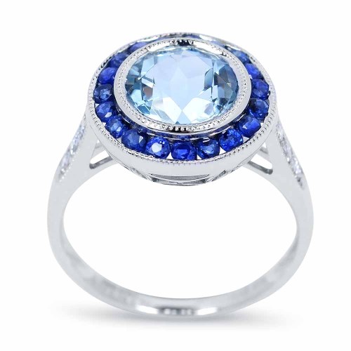 Akvamarin és zafír gyűrű - Azure