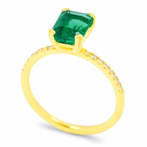 Smaragd gyűrű - 1,8 karát - arany