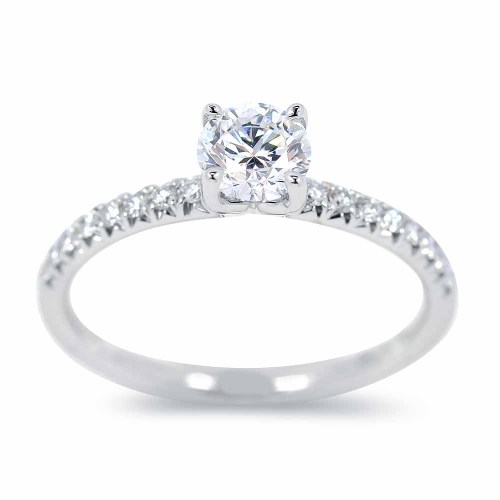 Gyémánt eljegyzési gyűrű - 0,77 karát - négykarmos