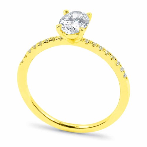 Gyémánt eljegyzési gyűrű - ovális 0,5ct - Celeste