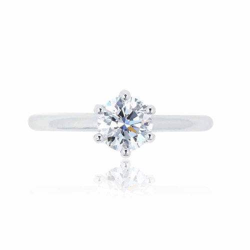 Gyémánt eljegyzési gyűrű - 0,85 karát - hatkarmos