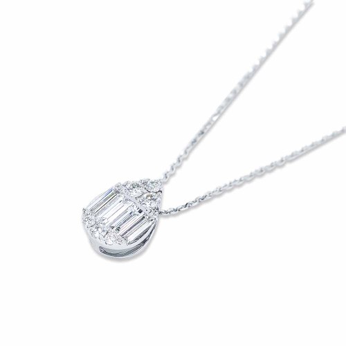 Csepp gyémánt medál - Baguette