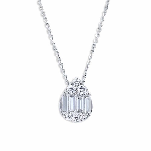 Csepp gyémánt medál - Baguette