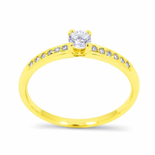 Briliáns eljegyzési gyűrű - 0,3-0,4 karát - arany