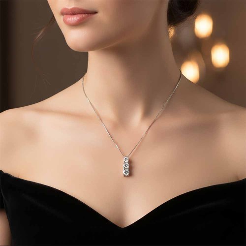 Hármas gyémánt nyaklánc - Eris - 0,7ct