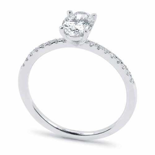 Gyémánt eljegyzési gyűrű - ovális 0,9ct - Celeste