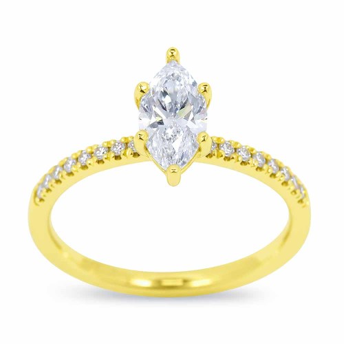 Gyémánt eljegyzési gyűrű - markíz 0,7-0,8ct - arany