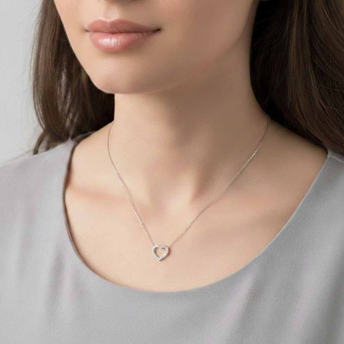 Szív gyémánt nyaklánc - 0,09ct