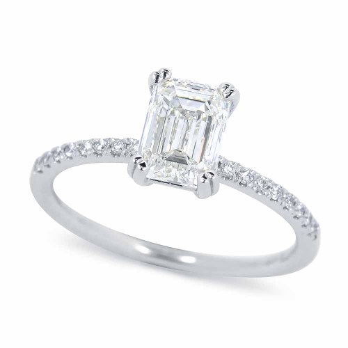 Gyémánt eljegyzési gyűrű - 1,6 karát - Emerald cut