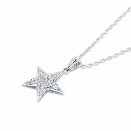 Csillag medál - fehérarany - 0,12ct