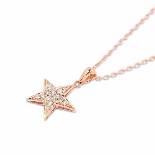 Csillag medál - rosegold - 0,12ct