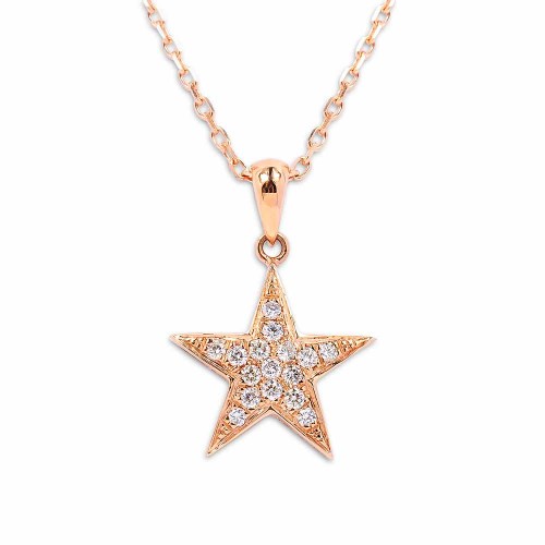 Csillag medál - rosegold - 0,12ct