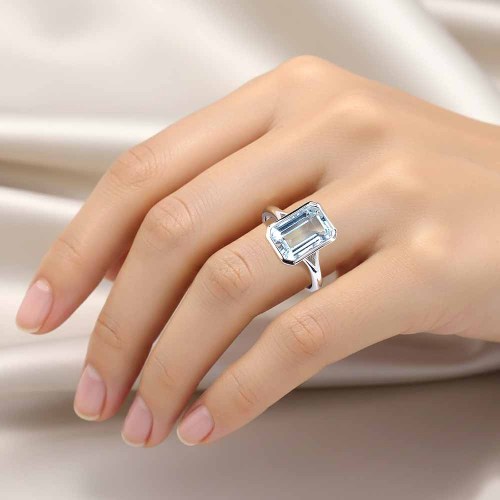 Akvamarin gyűrű - Bezel