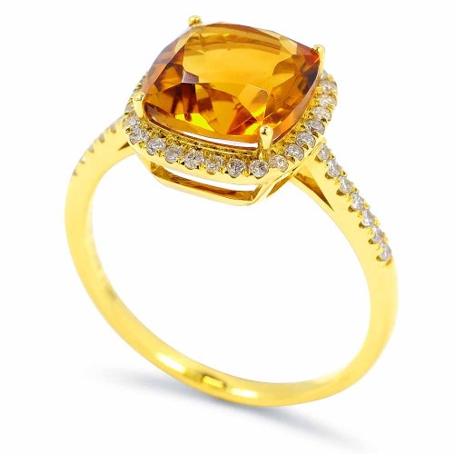 Citrin gyűrű 18K aranyból