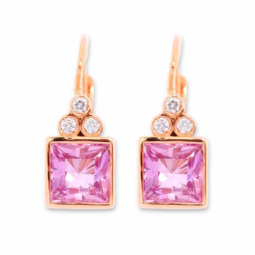 Turmalin fülbevaló rosegold-ból