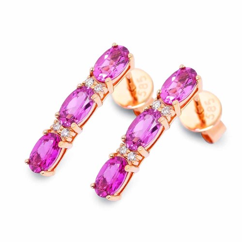 Turmalin fülbevaló rosegold-ból - Elara