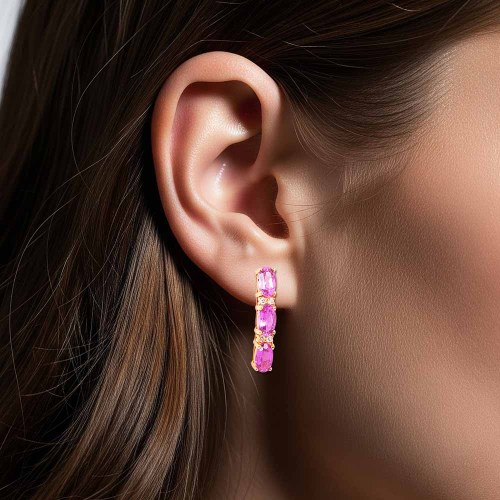 Turmalin fülbevaló rosegold-ból - Elara