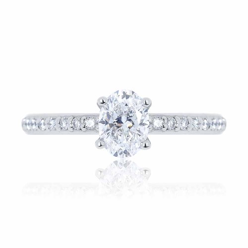 Gyémánt eljegyzési gyűrű - ovális 0,7ct - fehérarany