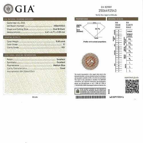 Gyémánt eljegyzési gyűrű - ovális 0,7ct - fehérarany