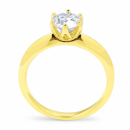 Gyémánt eljegyzési gyűrű - egy karát - hatkarmos, arany