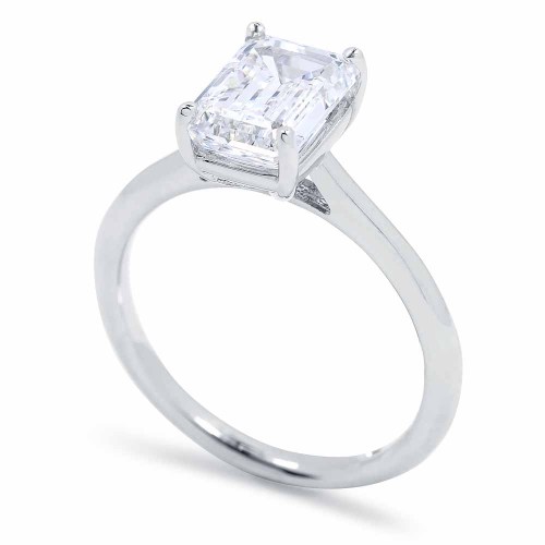 Gyémánt eljegyzési gyűrű - emerald cut 2,5ct - fehérarany