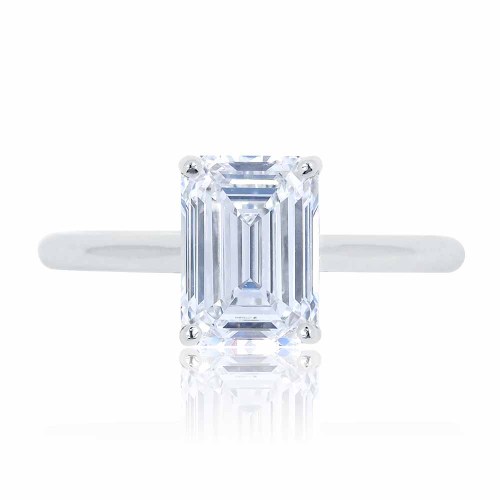 Gyémánt eljegyzési gyűrű - emerald cut 2,5ct - fehérarany