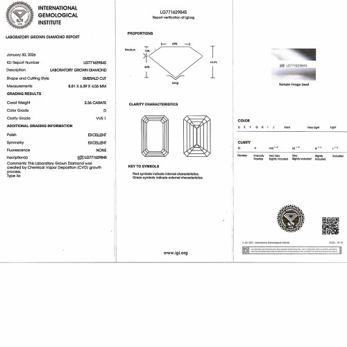 Gyémánt eljegyzési gyűrű - emerald cut 2,5ct - fehérarany