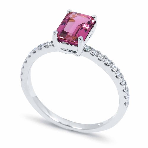 Turmalin gyűrű oldalt gyémántokkal