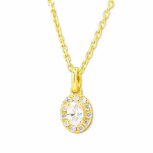 Ovális gyémánt medál - 0,17ct - arany