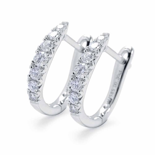 Gyémánt fülbevaló, 0,3ct, fehérarany - Huggy
