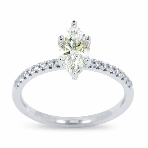 Marquise gyémánt gyűrű - 0,9 karát
