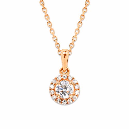 Briliáns gyémánt medál - rosegold - Halo