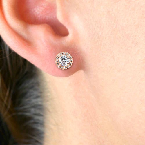 Briliáns gyémánt fülbevaló - 0,6-0,65ct - rosegold