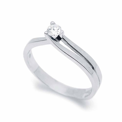 Fehérarany eljegyzési gyűrű, kettéváló íves