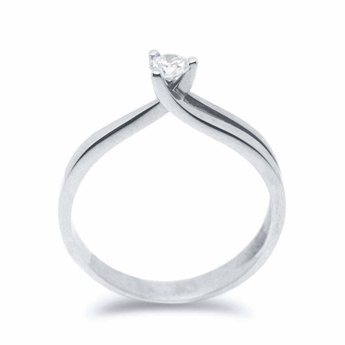 Fehérarany eljegyzési gyűrű, kettéváló íves