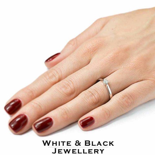 Gyémánt eljegyzési gyűrű, négykarmos  -  3,6-3,8mm