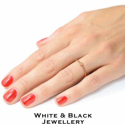 Rosegold eljegyzési gyűrű - bogyós