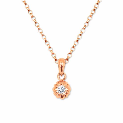 Gyémánt medál rosegold-ból