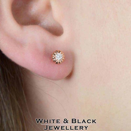 Gyémánt fülbevaló rosegold-ból