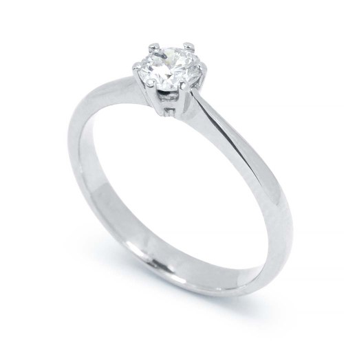 Gyémánt eljegyzési gyűrű, 4,3-4,8mm - 14K fehérarany