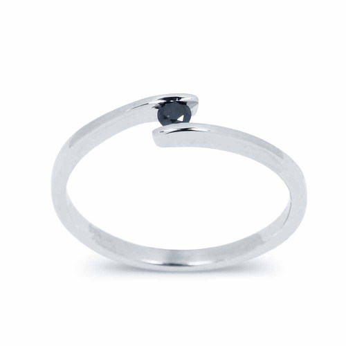 Íves fekete gyémánt gyűrű, 2,5mm