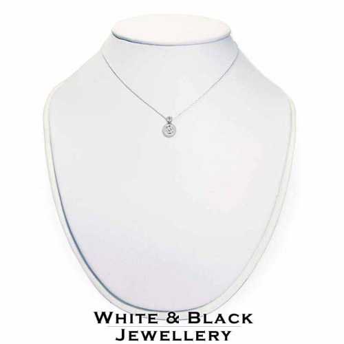 Dupla buton gyémánt nyaklánc - fehérarany
