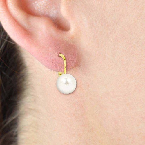 Gyöngy fülbevaló - arany - kapcsos