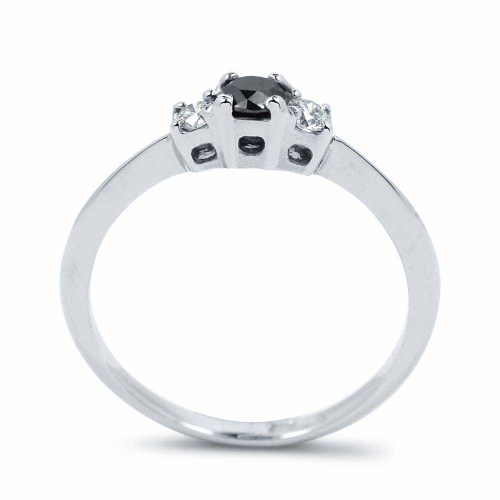 Fekete és két fehér gyémánt gyűrű - Hármas