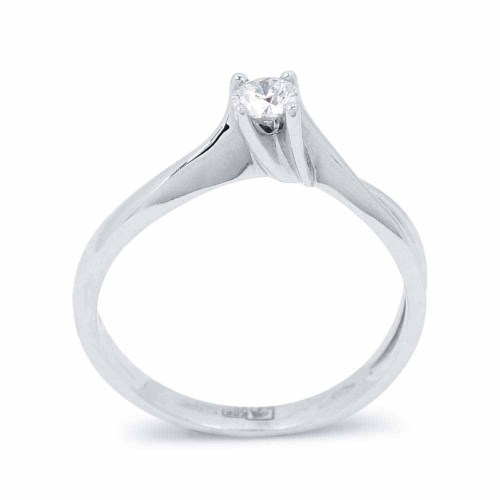 Eljegyzési gyűrű gyémánttal - asszimetrikus - fehérarany