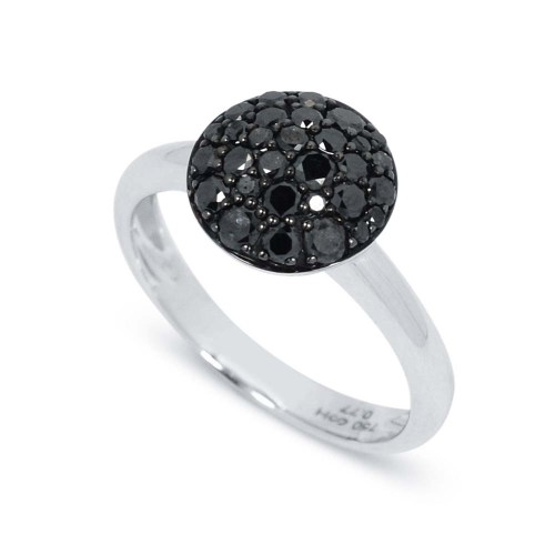 Fekete gyémánt gyűrű fehéraranyból - Shine