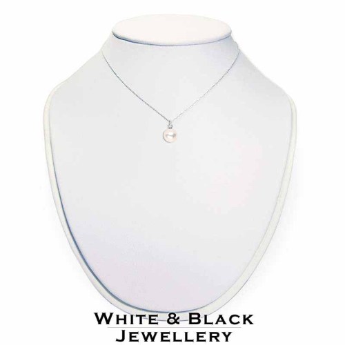 Igazgyöngy medál gyémánttal - 6-6,5mm - fehérarany