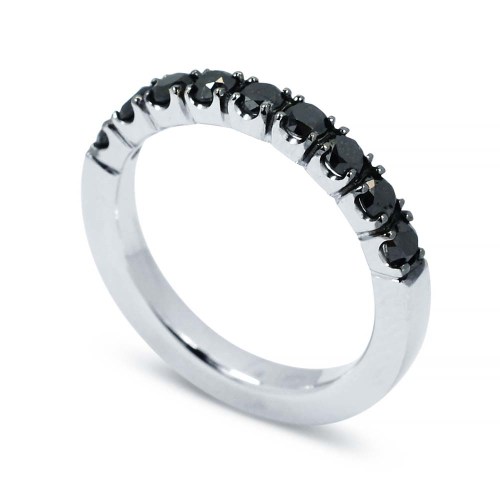 Körbe köves gyémánt gyűrű - 2,5mm fekete kő