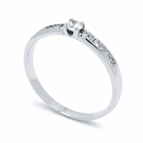 Briliáns gyémánt eljegyzési gyűrű - fehérarany