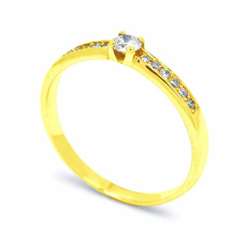 Briliáns gyémánt eljegyzési gyűrű - arany